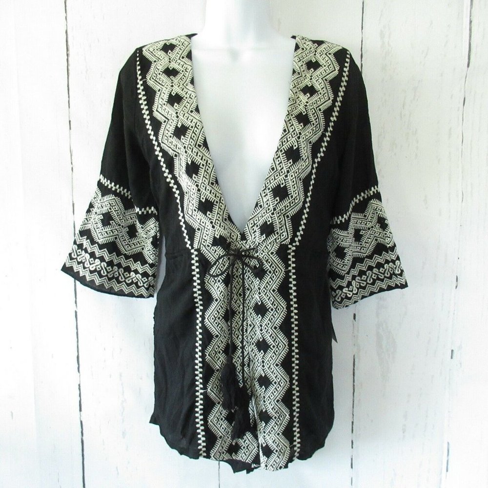 Lulus Romper Shorts Embroidered Tassel Boho